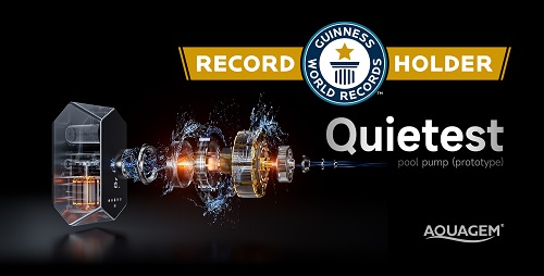새로운 GUINNESS WORLD RECORDS™ 타이틀 -Aquagem의 인버터 풀 펌프, 세계에서 가장 조용한 풀 펌프(시제품)로 선정